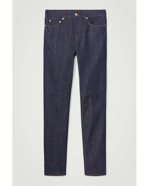 COS Blue Pillar Raw Selvedge Tapered Jeans for men