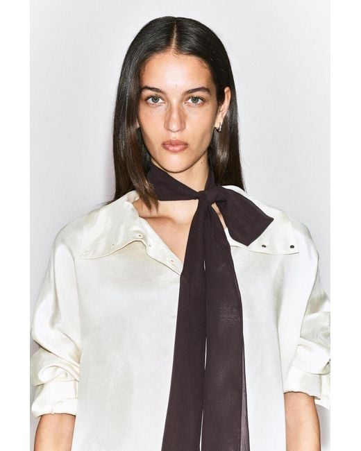 COS White Sheer Silk Scarf