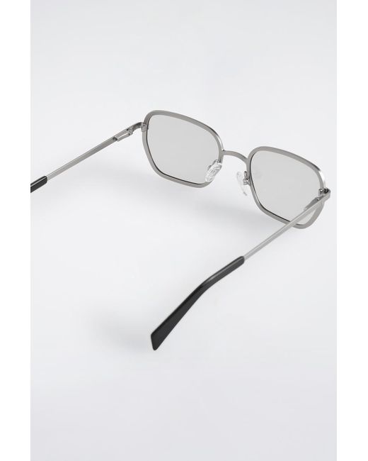 COS Gray Wire-Frame Rectangle Sunglasses for men