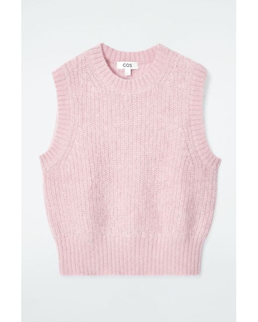 COS Pink Mohair Knit Vest