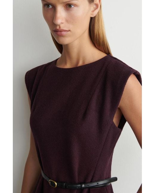 COS Sculpted Brushed-Wool Midi Dress in Purple | Lyst COS Sculpted Brushed-Wool Midi Dress in Purple | Lyst