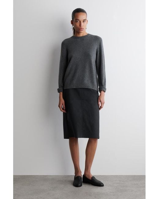 COS Gray Cashmere Crew-Neck Jumper