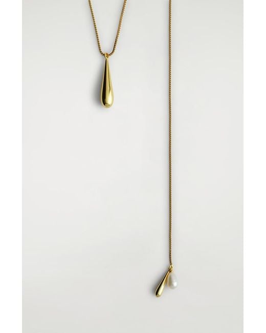 Sautoir À Pendentif Façon Goutte COS en coloris Natural