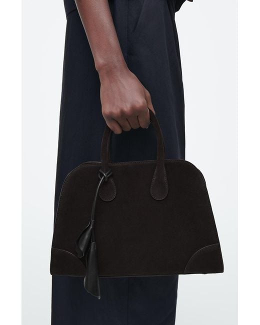 COS Black Floraler Taschenanhänger Aus Leder