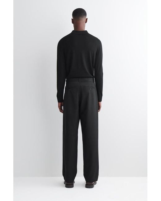 COS Black Cotton Regular-Fit Straight-Leg Chinos for men