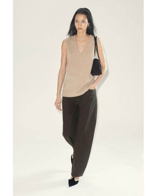 COS Natural Wool V-Neck Tunic Vest