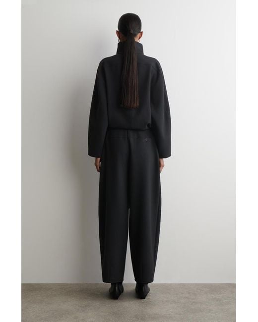 COS Black Barrel-Leg Pants