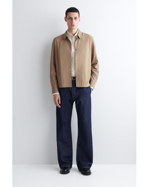 COS Natural Contrast-Panel Cotton Overshirt for men
