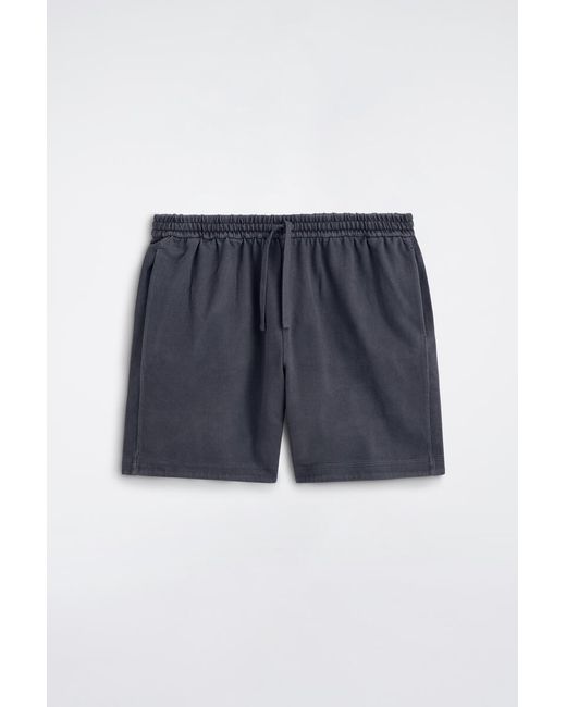 COS Blue Garment-Washed Cotton-Jersey Shorts for men