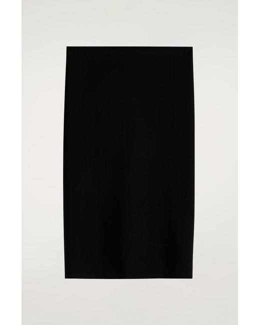 COS Women's Black Technical Jersey Midi Skirt