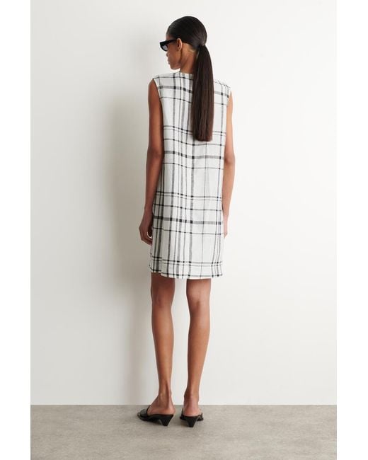 COS Gray Linen Mini Shift Dress