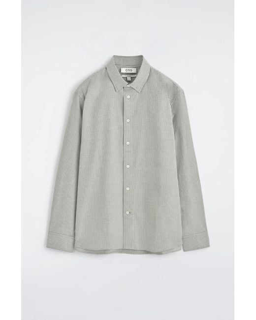 COS Gray Cotton Oxford Shirt for men