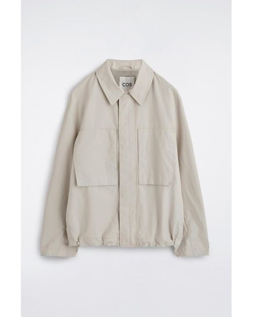 COS White Packable-Hood Windbreaker Jacket for men