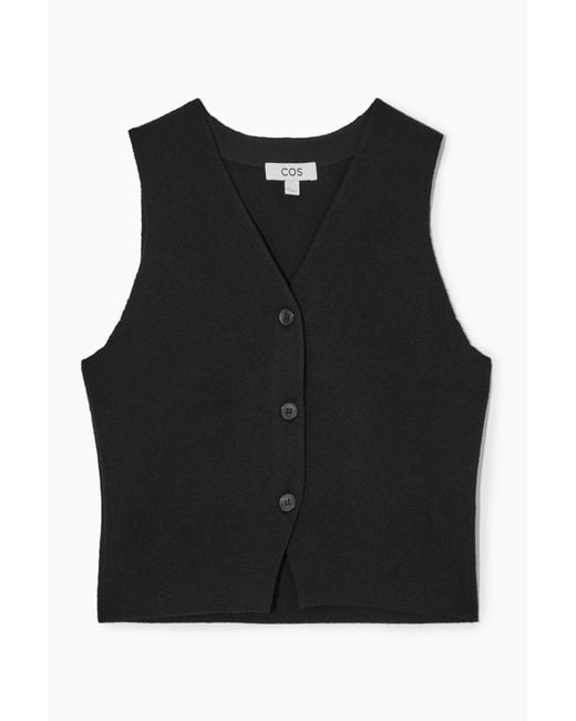 COS Black Knitted Waistcoat