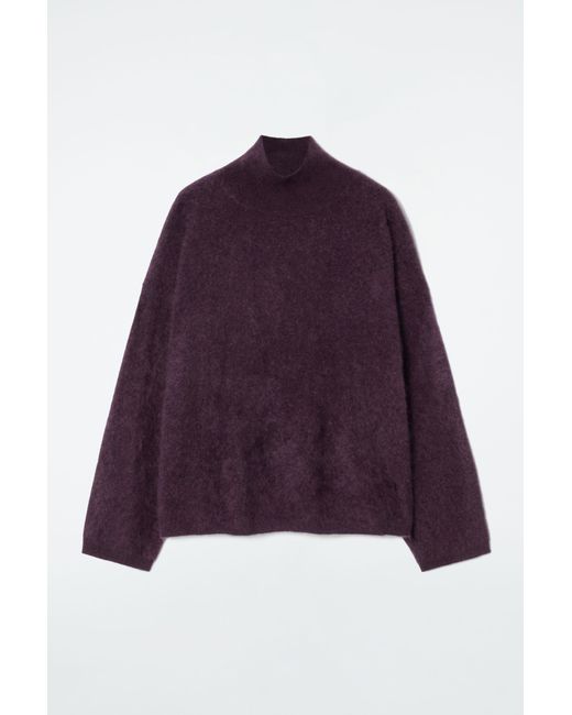 COS Red Brushed-cashmere Turtleneck Jumper