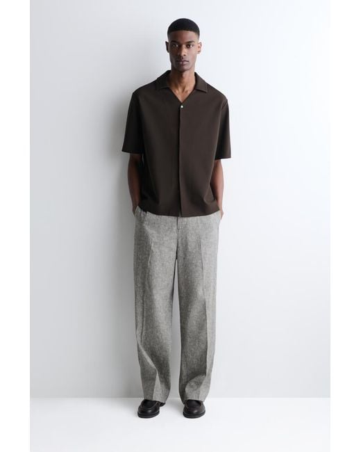 COS Black Milano-Jersey Short-Sleeved Shirt for men