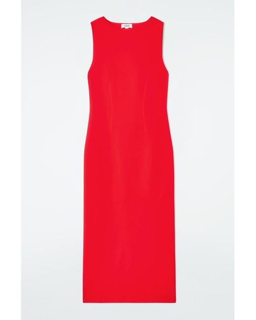 COS Red Corset-detail Maxi Dress