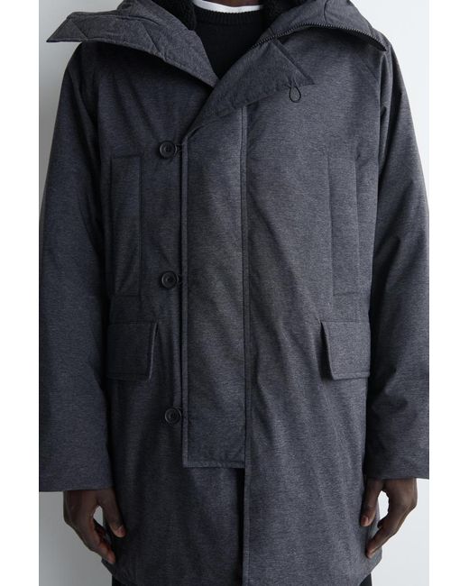 COS Blue Technical Hooded Down Parka for men