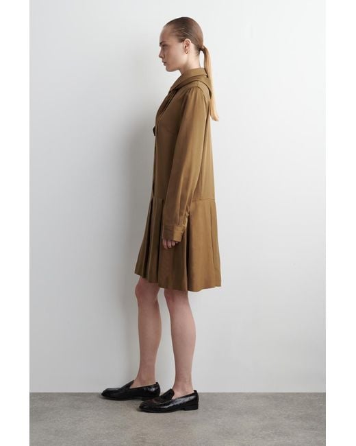 COS Natural Scarf-Detail Dropped-Waist Mini Dress