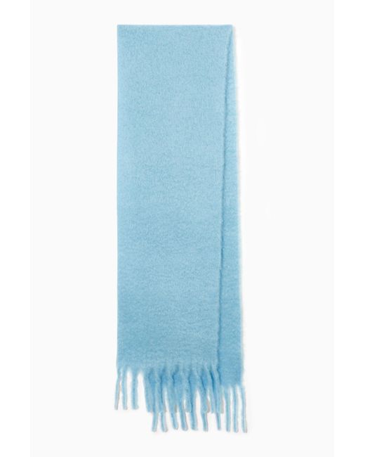 COS Blue Oversized Mohair-blend Scarf