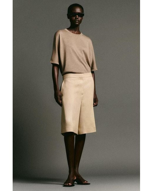 COS Natural Longline Tailored Shorts