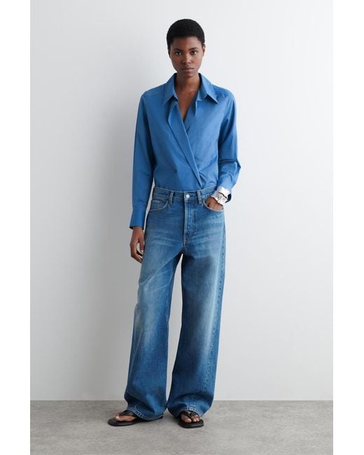 COS Blue Double-breasted Shirt