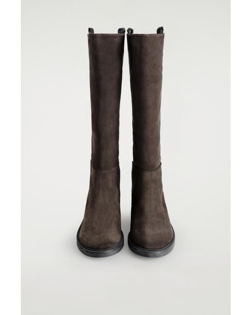 COS Black Suede Riding Boots