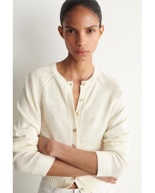 COS Natural Knitted Linen Cardigan