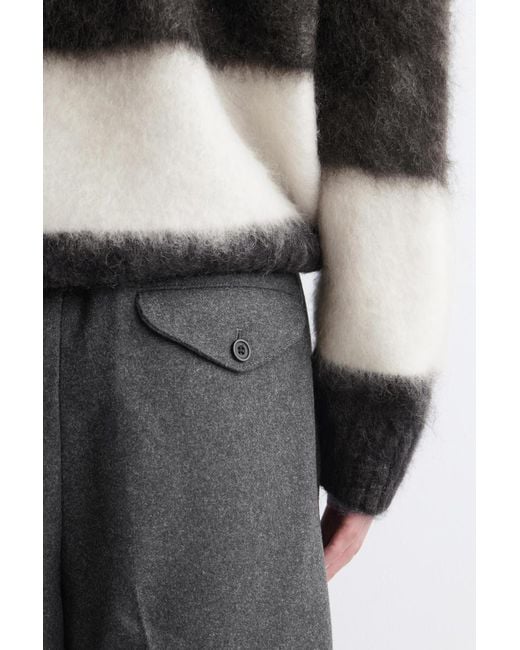 COS Gray Pleated Wool Straight-Leg Trousers for men