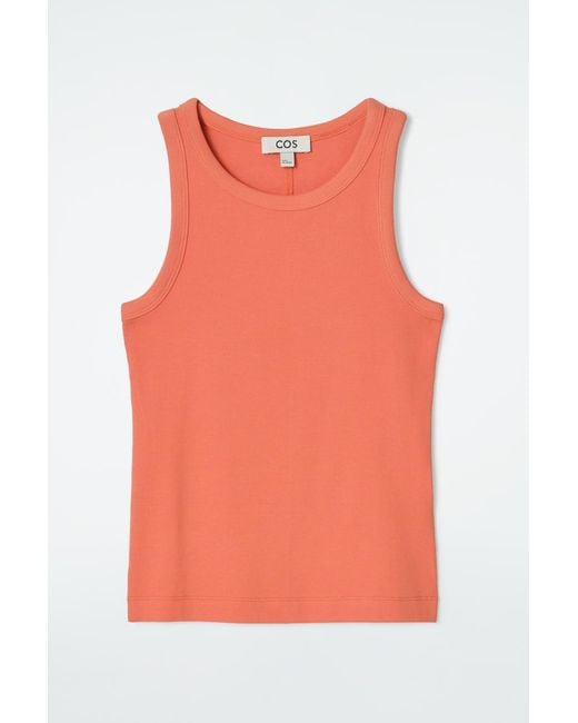 COS Orange Ribbed Tank Top