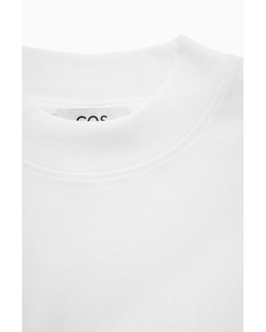COS White Waisted Mock-neck T-shirt
