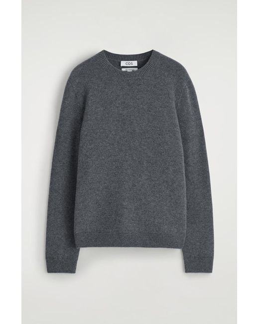 COS Gray Cashmere Crew-Neck Jumper
