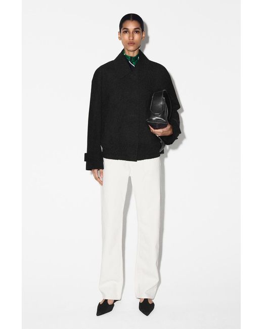 COS Black Rounded Cotton Blouson Jacket