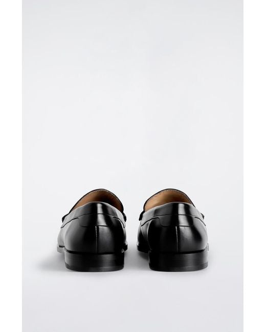 COS White Leather Penny Loafers for men