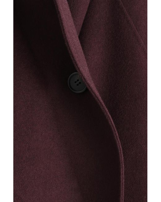 COS Red Belted Double-Faced Wool Long Coat