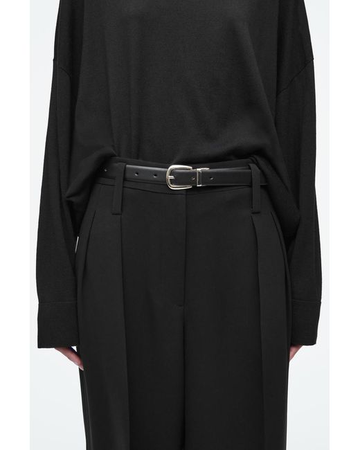 COS Black Reversible Leather Belt