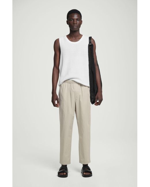 COS Natural Tapered Poplin Pull-on Pants for men