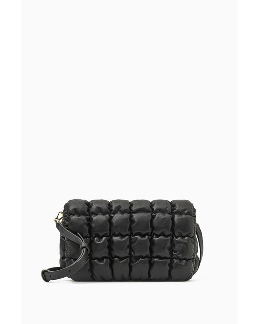 COS Black Quilted Crossbody - Leather