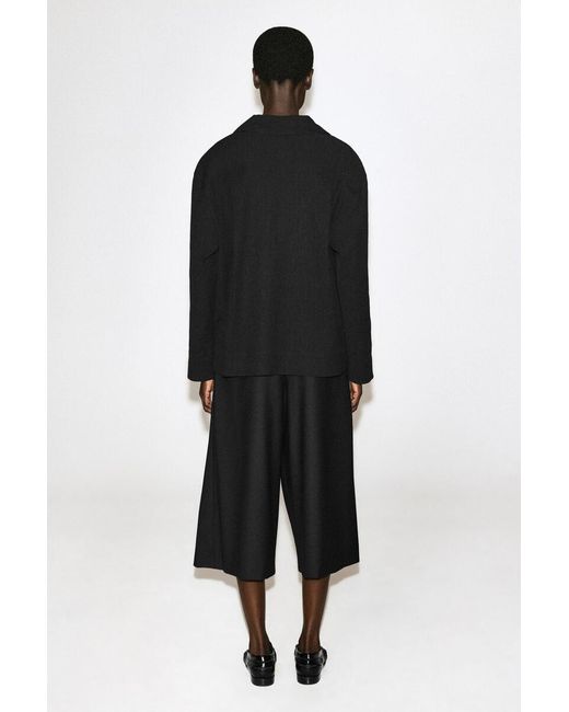 COS Black Crinkled-Jersey Shirt