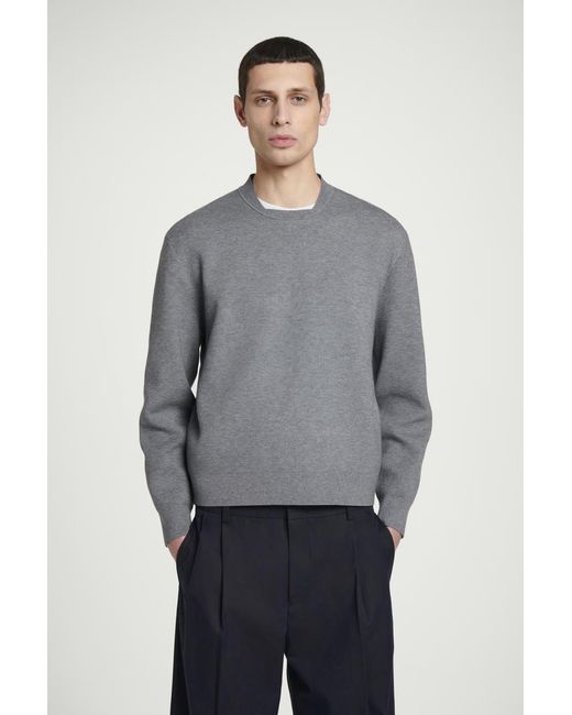 COS Gray Strickpullover Aus Doubleface-Material