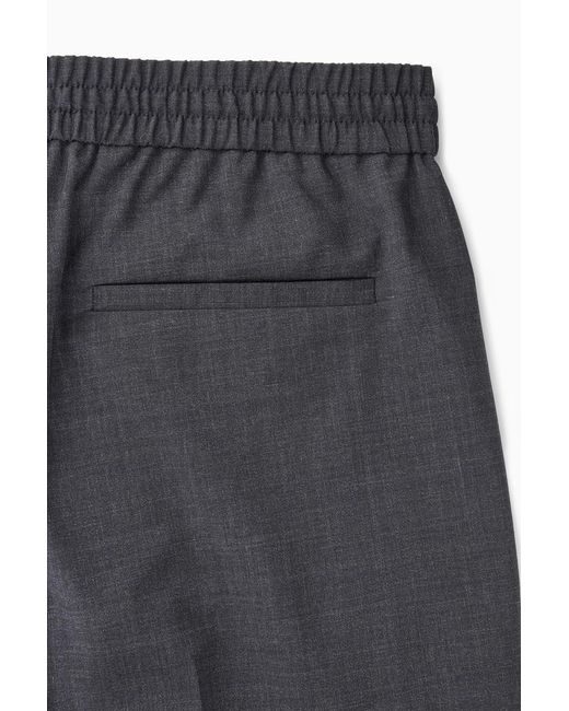 COS Blue Wool Drawstring Pants