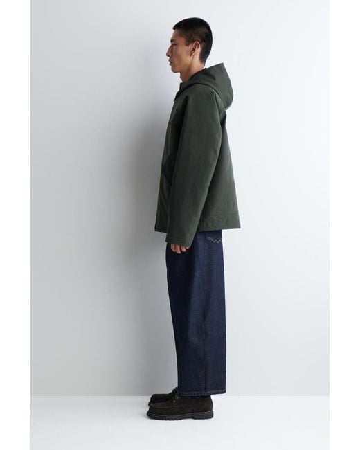 COS Green Technical Cotton Hooded Jacket for men