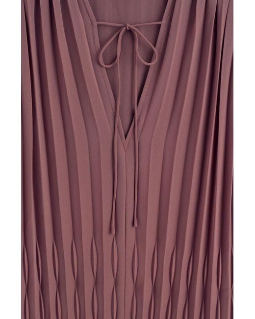 COS Red Tie-Front Pleated Georgette Blouse