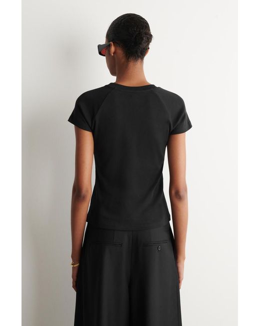 COS Black Slim Cotton T-Shirt