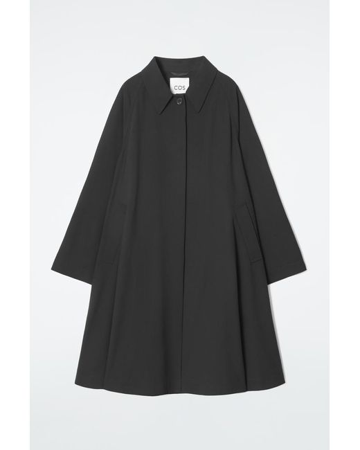 COS Black Voluminous Swing Trench Coat