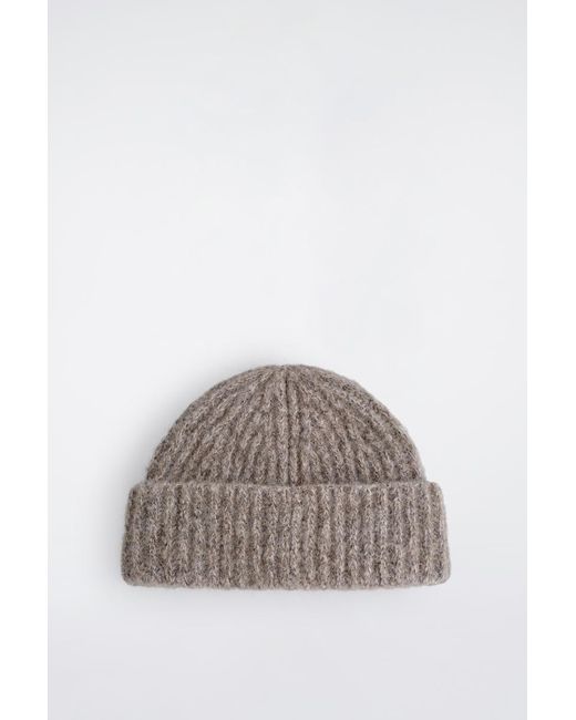COS Gray Alpaca-Blend Fisherman Beanie for men