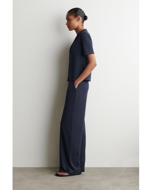 COS Blue Modal-Jersey Pants