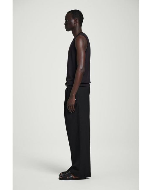 COS Black Relaxed Knitted Silk Vest for men