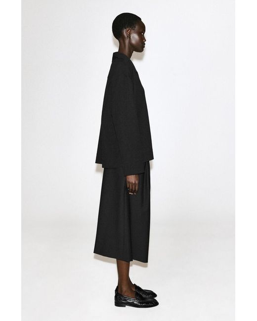 COS Black Crinkled-Jersey Shirt