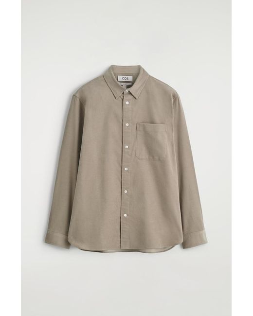 COS Natural Relaxed Corduroy Shirt for men
